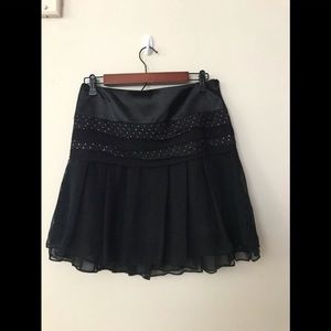 NWT black flowy rhinestone A-line skirt